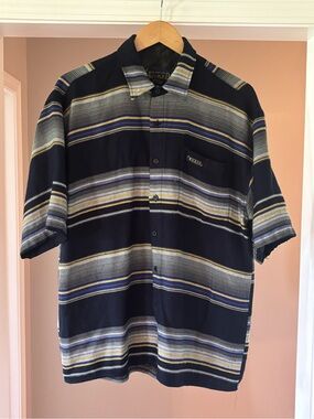 Wicked Navy Striped Short-Sleeve Button-Down Shirt